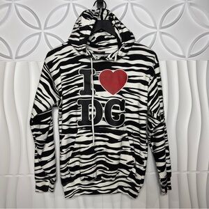 New York Area Code 212 I LOVE DC Zebra Hoodie